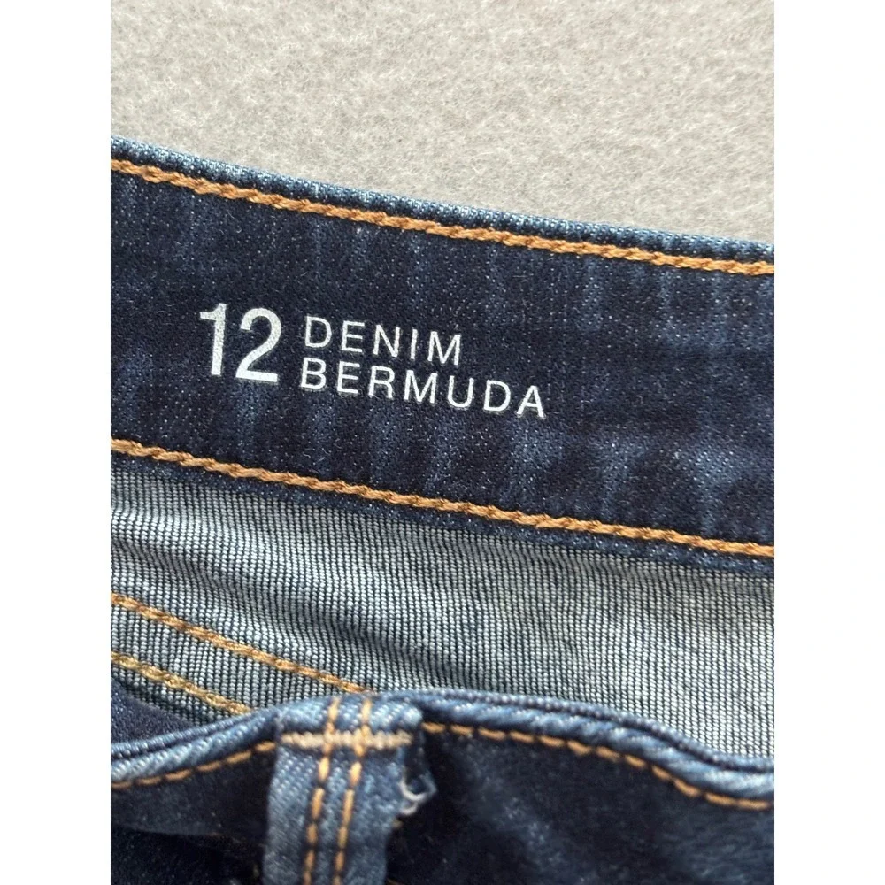 a.n.a Denim Bermuda Shorts 12 Excellent Dark Wash Stretch Mid Rise Long Shorts